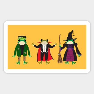 Frogs in Halloween costumes Sticker